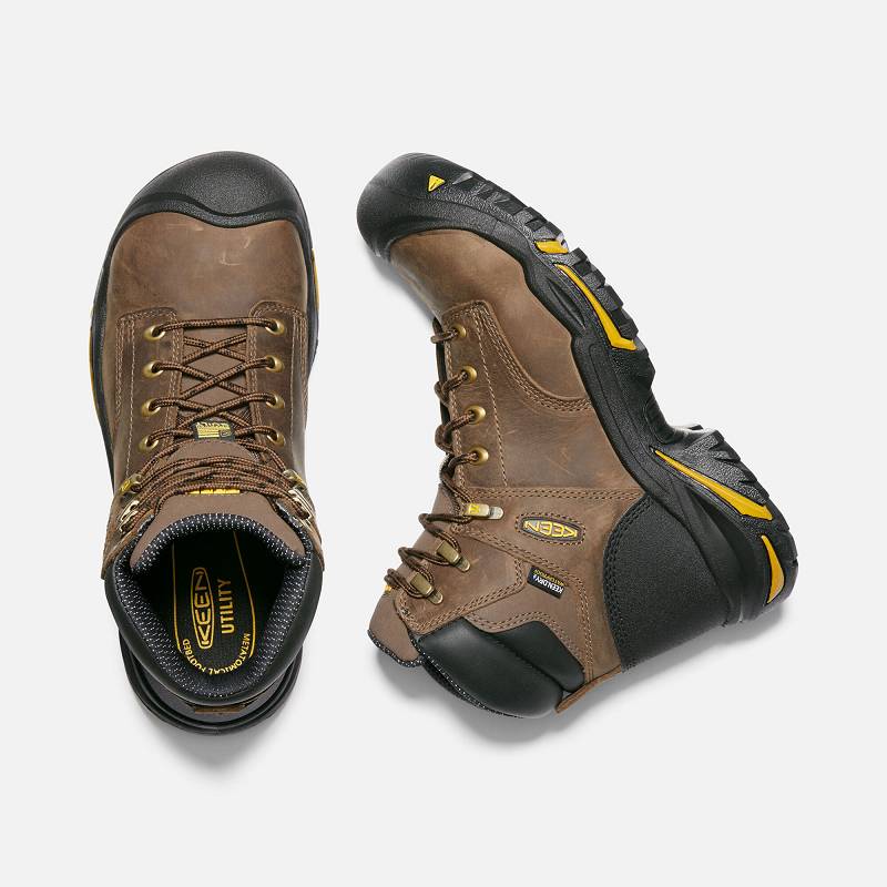 Keen Mt Vernon 6" Steel Toe Arbeitsschuhe Herren DE-19705 Cascade Brown - Keen Herrenschuhe Braun